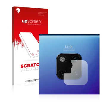 Front side of a product packaging with the brand logo upscreen. Next to it is the device Huawei Mate 20 Pro (ONLY Camera Lens)