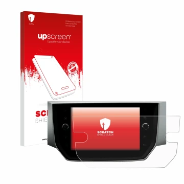 Front side of a product packaging with the brand logo upscreen. Next to it is the device Seat Ibiza Media System Pro 8