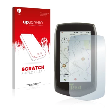 Front side of a product packaging with the brand logo upscreen. Next to it is the device A-Rival Teasi One4 shown with the cor