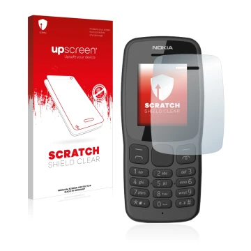 Front side of a product packaging with the brand logo upscreen. Next to it is the device Nokia 106 2018 shown with the corresp