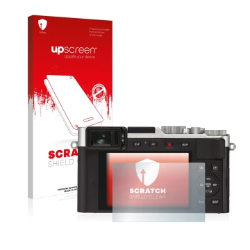 Front side of a product packaging with the brand logo upscreen. Next to it is the device Leica D-Lux 7 shown with the correspo