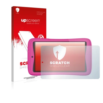 Front side of a product packaging with the brand logo upscreen. Next to it is the device Kurio Connect 7