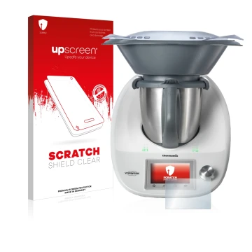 Front side of a product packaging with the brand logo upscreen. Next to it is the device Vorwerk Bimby TM5 shown with the corr