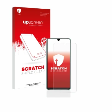 Front side of a product packaging with the brand logo upscreen. Next to it is the device Huawei P30 shown with the correspondi