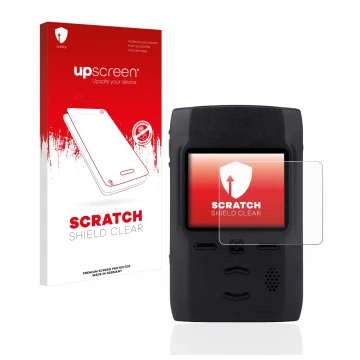 Front side of a product packaging with the brand logo upscreen. Next to it is the device Motorola Advisor TPG2200 shown with t