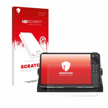 Front side of a product packaging with the brand logo upscreen. Next to it is the device Lowrance HDS 9 Live Echolot shown wit