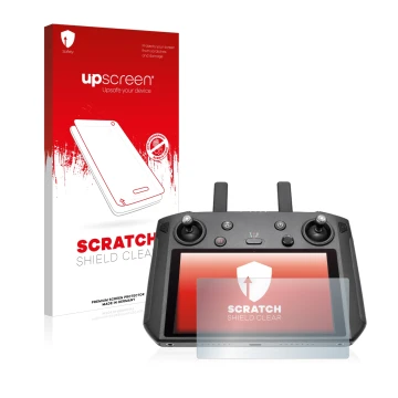 Front side of a product packaging with the brand logo upscreen. Next to it is the device DJI Smart Controller shown with the c