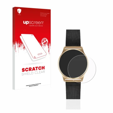 Front side of a product packaging with the brand logo upscreen. Next to it is the device Xlyne X-Watch Joli XW Pro shown with 