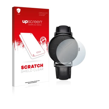 Front side of a product packaging with the brand logo upscreen. Next to it is the device Alienwork IK Watch (36 mm) shown with