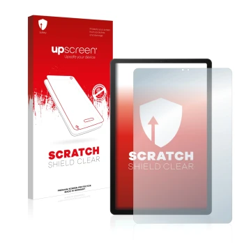 Front side of a product packaging with the brand logo upscreen. Next to it is the device Samsung Galaxy Tab S5e LTE 2019 shown