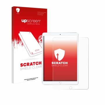 Front side of a product packaging with the brand logo upscreen. Next to it is the device Apple iPad Air 2019 (3th Gen.) shown 