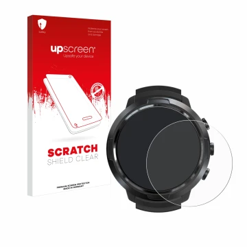Front side of a product packaging with the brand logo upscreen. Next to it is the device Suunto D5 shown with the correspondin
