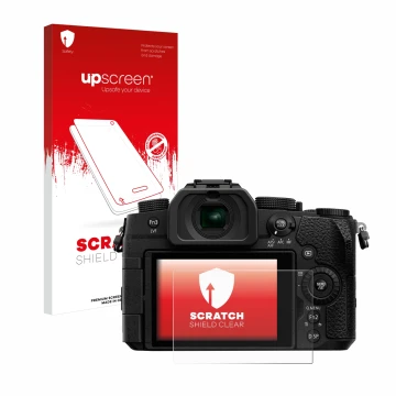 Front side of a product packaging with the brand logo upscreen. Next to it is the device Panasonic Lumix DC-G91 shown with the