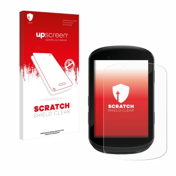 Front side of a product packaging with the brand logo upscreen. Next to it is the device Garmin Edge 830 shown with the corres