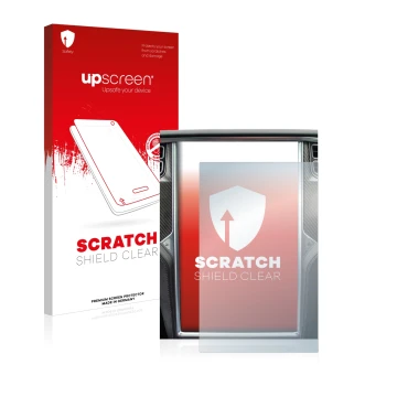 Front side of a product packaging with the brand logo upscreen. Next to it is the device Tesla Model X shown with the correspo