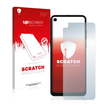 Front side of a product packaging with the brand logo upscreen. Next to it is the device Motorola One Vision shown with the co