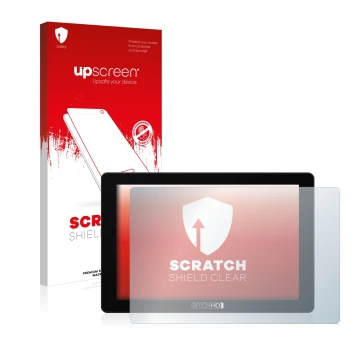 Front side of a product packaging with the brand logo upscreen. Next to it is the device SmallHD 702 Touch shown with the corr