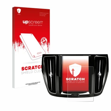 Front side of a product packaging with the brand logo upscreen. Next to it is the device Volvo V60 Sensus Connect 2019-2020 sh