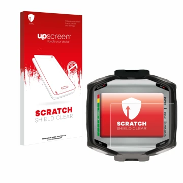 Front side of a product packaging with the brand logo upscreen. Next to it is the device Mares Quad shown with the correspondi