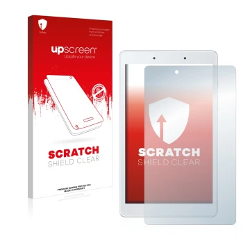 Front side of a product packaging with the brand logo upscreen. Next to it is the device Samsung Galaxy Tab A 8.0 WiFi 2019 sh