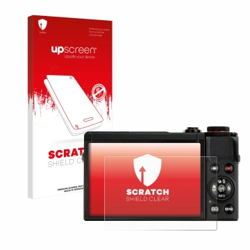 Front side of a product packaging with the brand logo upscreen. Next to it is the device Canon PowerShot G7 X Mark III shown w