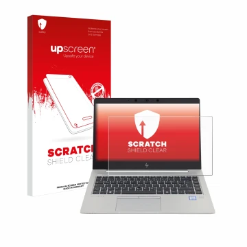 Front side of a product packaging with the brand logo upscreen. Next to it is the device HP EliteBook 840 G5 Non-Touch shown w