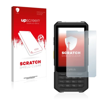 Front side of a product packaging with the brand logo upscreen. Next to it is the device Cyrus CM 17 Hybrid shown with the cor