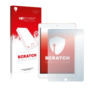 Front side of a product packaging with the brand logo upscreen. Next to it is the device Apple iPad 10.2