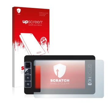 Front side of a product packaging with the brand logo upscreen. Next to it is the device SmallHD 503 Ultra Bright shown with t