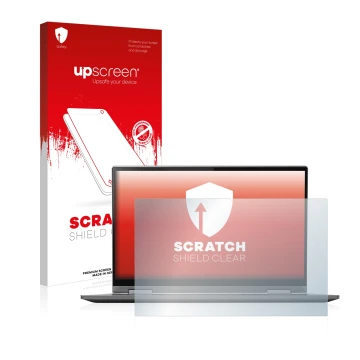 Front side of a product packaging with the brand logo upscreen. Next to it is the device Lenovo Yoga C740 14