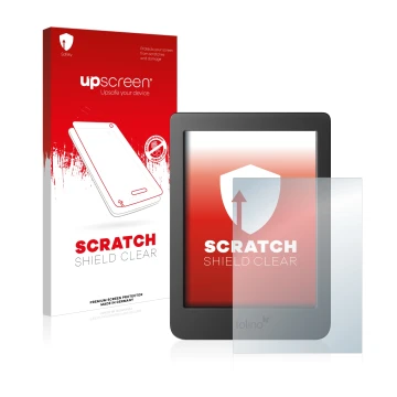 Front side of a product packaging with the brand logo upscreen. Next to it is the device Tolino Page 2 shown with the correspo