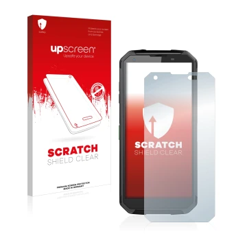 Front side of a product packaging with the brand logo upscreen. Next to it is the device Blackview BV9500 Plus shown with the 