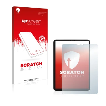 Front side of a product packaging with the brand logo upscreen. Next to it is the device Apple iPad Pro 11