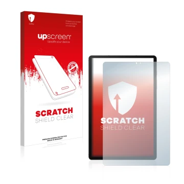 Front side of a product packaging with the brand logo upscreen. Next to it is the device Samsung Galaxy Tab S6 2020 shown with