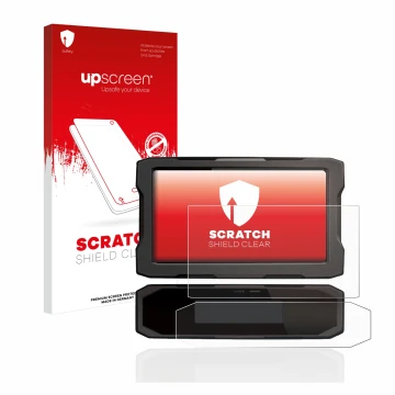 Front side of a product packaging with the brand logo upscreen. Next to it is the device Honda CRF1100L 2020 Speedometer displ