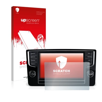 Front side of a product packaging with the brand logo upscreen. Next to it is the device Volkswagen Golf Sportsvan 2015 Discov