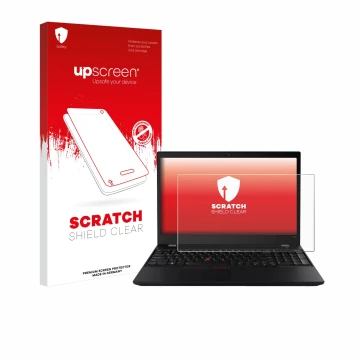 Front side of a product packaging with the brand logo upscreen. Next to it is the device Lenovo ThinkPad T590 Non-Touch shown 
