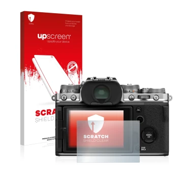 Front side of a product packaging with the brand logo upscreen. Next to it is the device Fujifilm X-T4 shown with the correspo