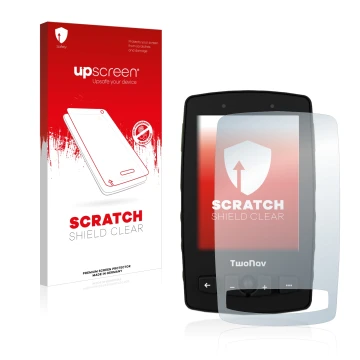 Front side of a product packaging with the brand logo upscreen. Next to it is the device TwoNav Aventura 2 shown with the corr