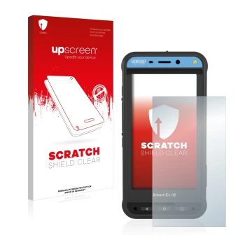 Front side of a product packaging with the brand logo upscreen. Next to it is the device Ecom Smart-Ex 02 DZ1 shown with the c