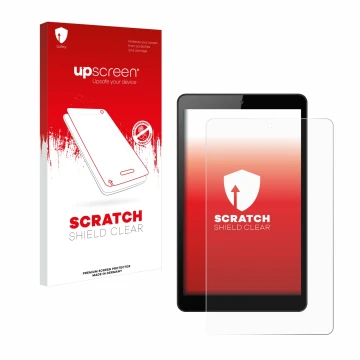 Front side of a product packaging with the brand logo upscreen. Next to it is the device Huawei MediaPad M5 Lite 8