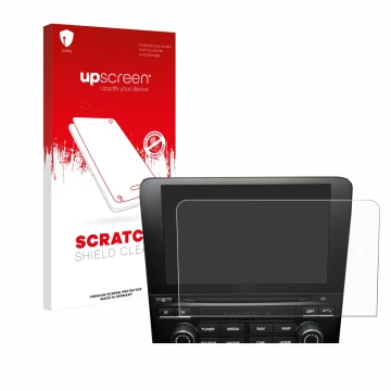 Front side of a product packaging with the brand logo upscreen. Next to it is the device Porsche 718 Cayman 2010-2018 PCM 4.0 