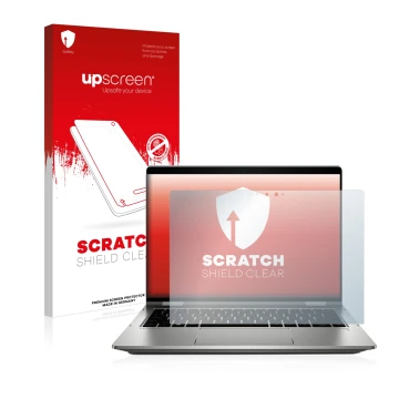 Front side of a product packaging with the brand logo upscreen. Next to it is the device HP ProBook x360 435 G7 shown with the