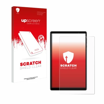 Front side of a product packaging with the brand logo upscreen. Next to it is the device Teclast P10S shown with the correspon