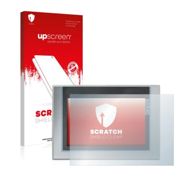 Front side of a product packaging with the brand logo upscreen. Next to it is the device Siemens Simatic TP1200 Comfort shown 