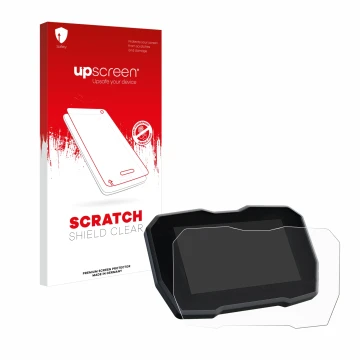 Front side of a product packaging with the brand logo upscreen. Next to it is the device Ducati Streetfighter V4 2020 Speedome