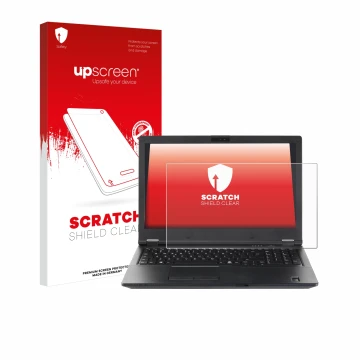Front side of a product packaging with the brand logo upscreen. Next to it is the device Fujitsu Lifebook E5510 shown with the