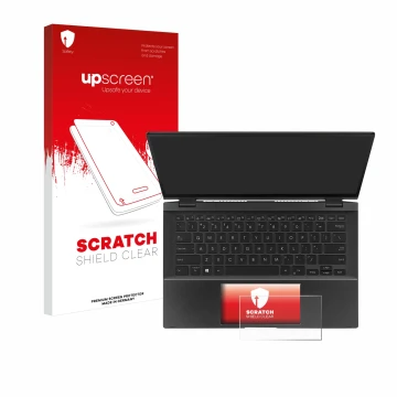 Front side of a product packaging with the brand logo upscreen. Next to it is the device ASUS ZenBook Flip 14 UX463FA (Touch T