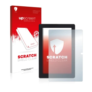 Front side of a product packaging with the brand logo upscreen. Next to it is the device Simbans Tangotab 10