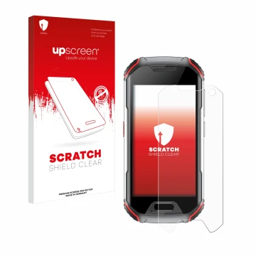 Front side of a product packaging with the brand logo upscreen. Next to it is the device Unihertz Atom L shown with the corres
